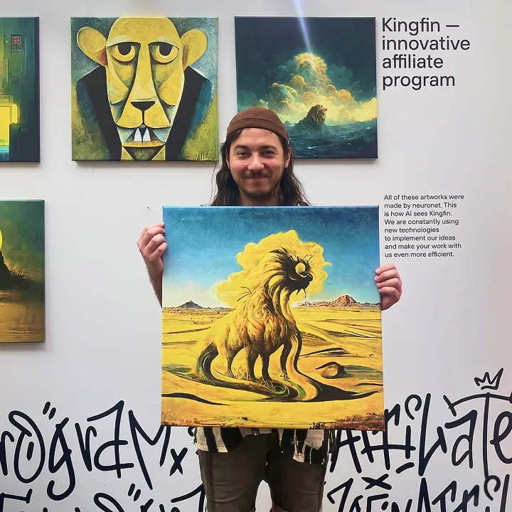 man with paintings