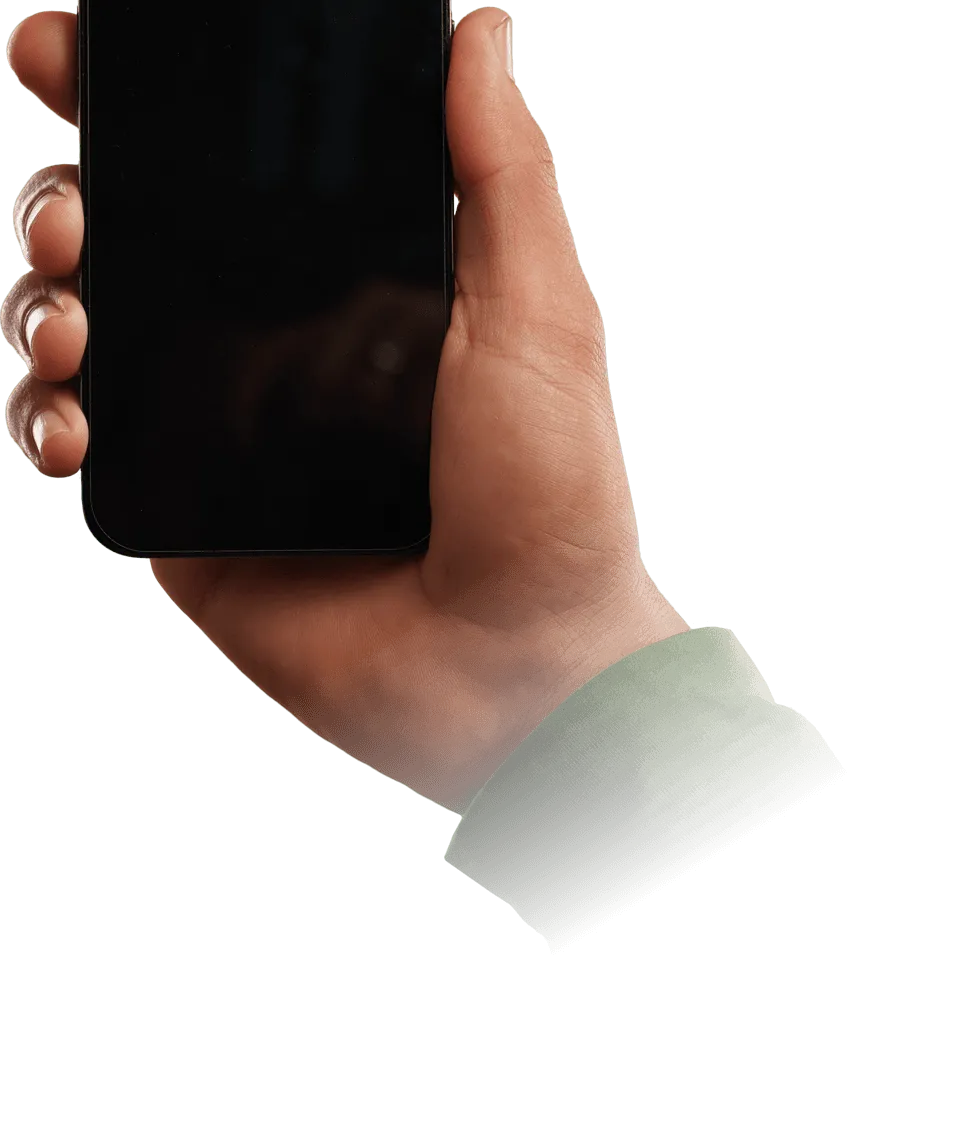 Hand holding a smartphone with the Zemmy Trade trading platform